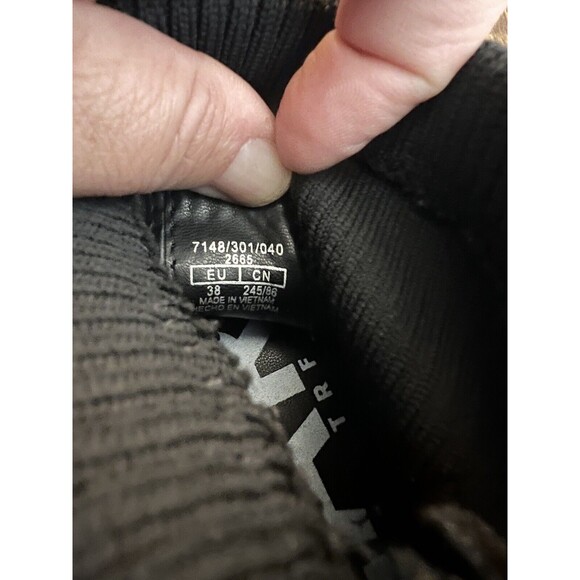 Zara Track Sole Black Sock Boot Size 38 Moto Combat Boots Slip On Heeled - Picture 12 of 16